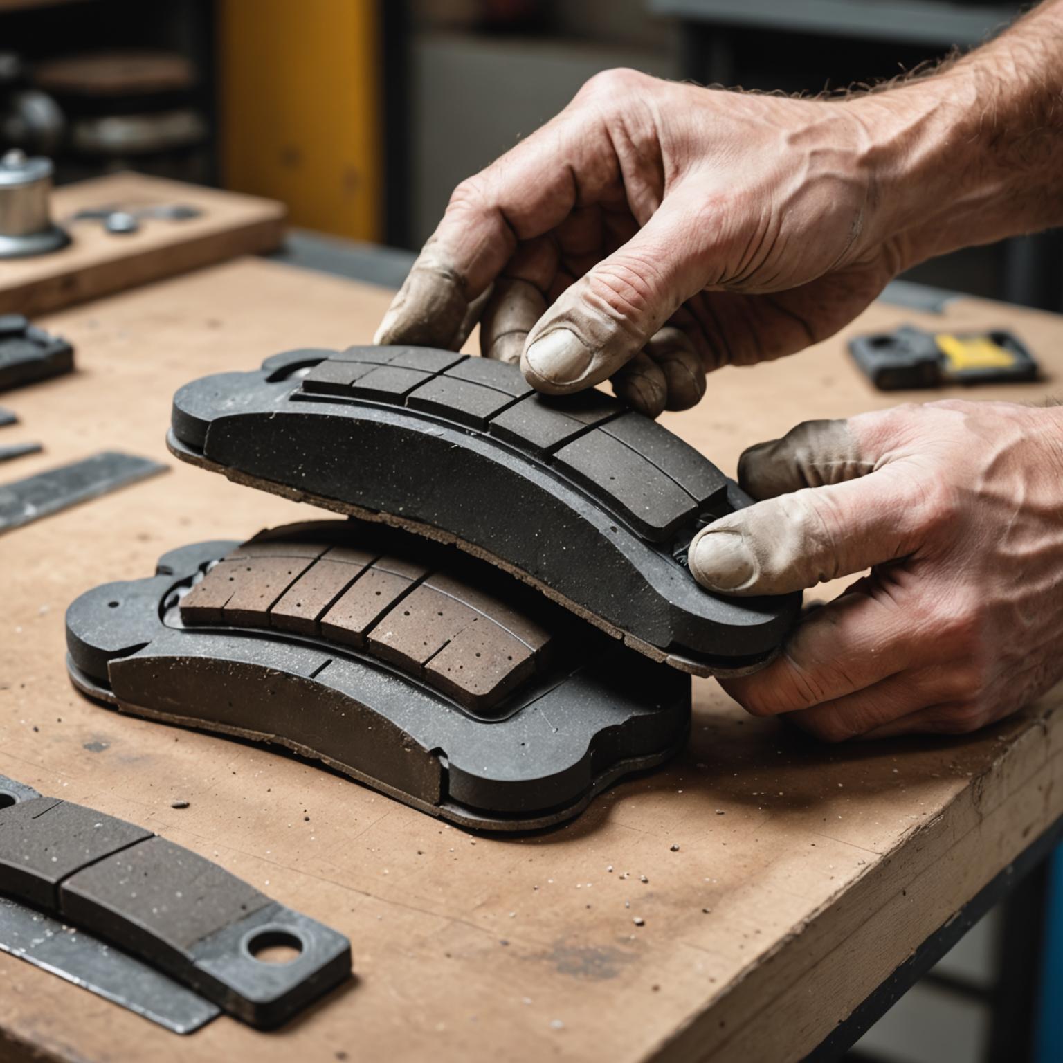 Worn versus new brake pad