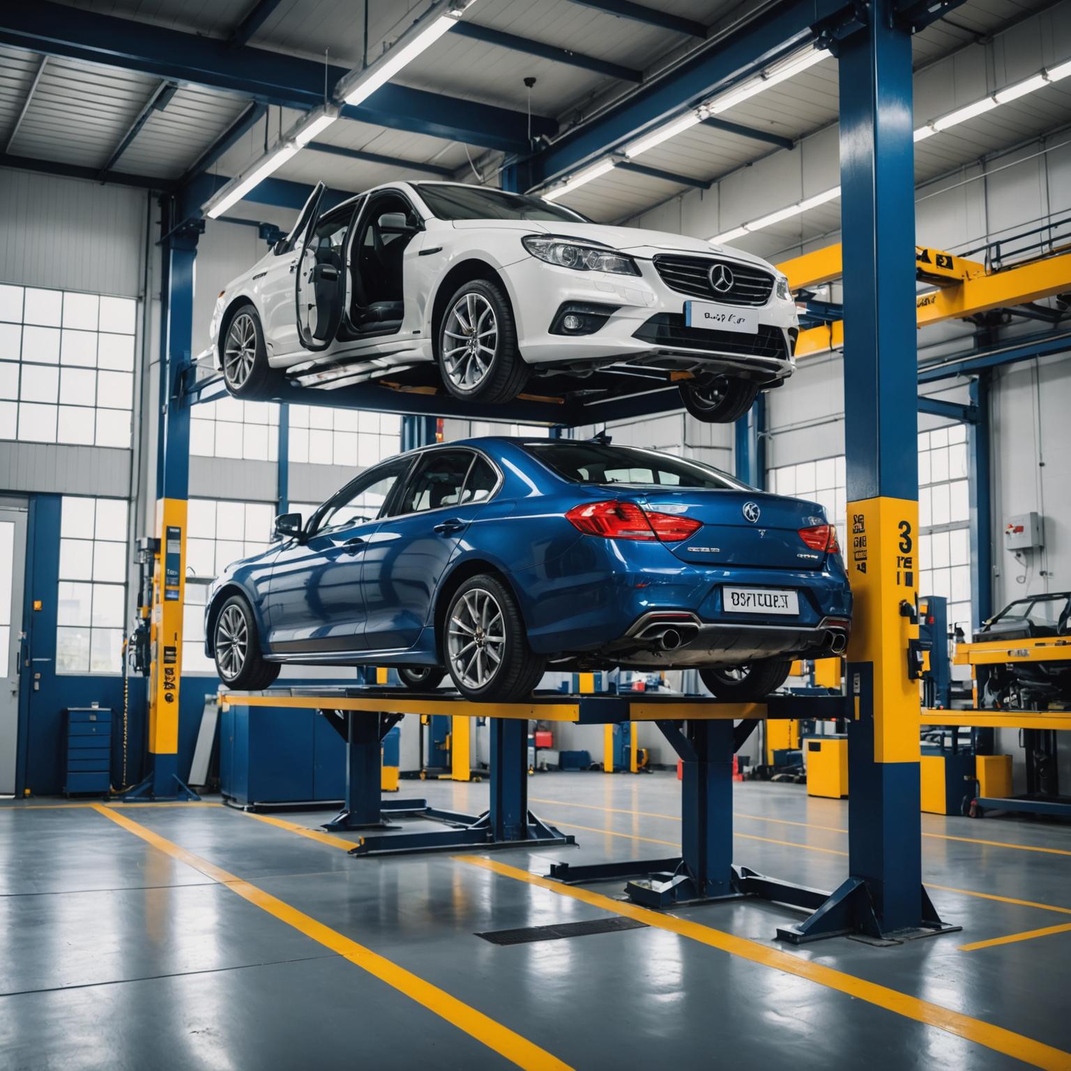Starcon Auto Hub service bay with vehicles on lifts